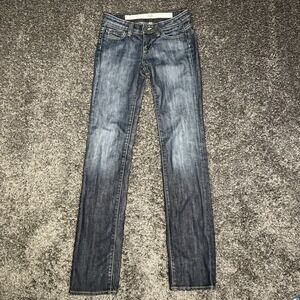 Slim Straight Ankle Jeans in Faded Blue